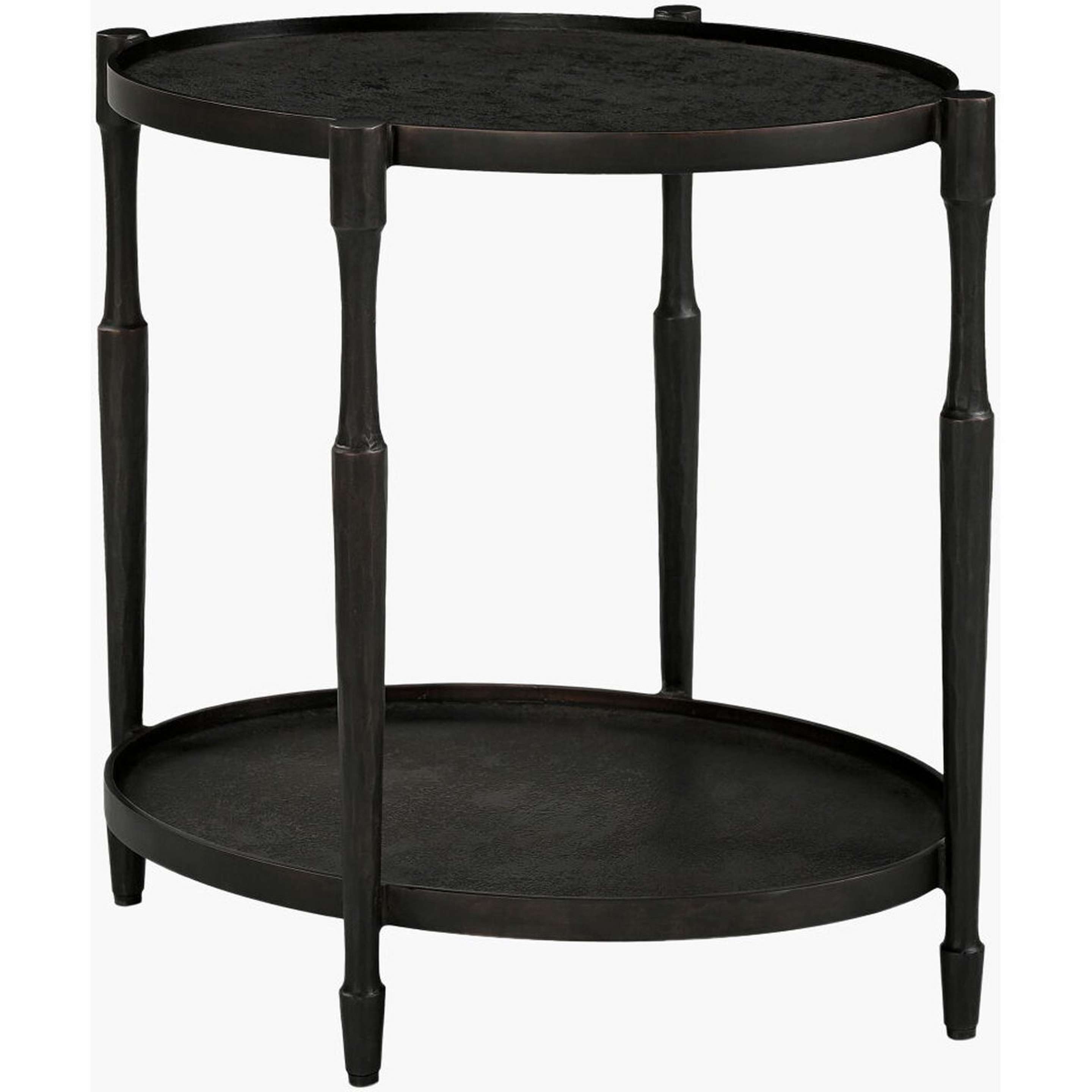 A Soran End Table with Bronze / Iron color