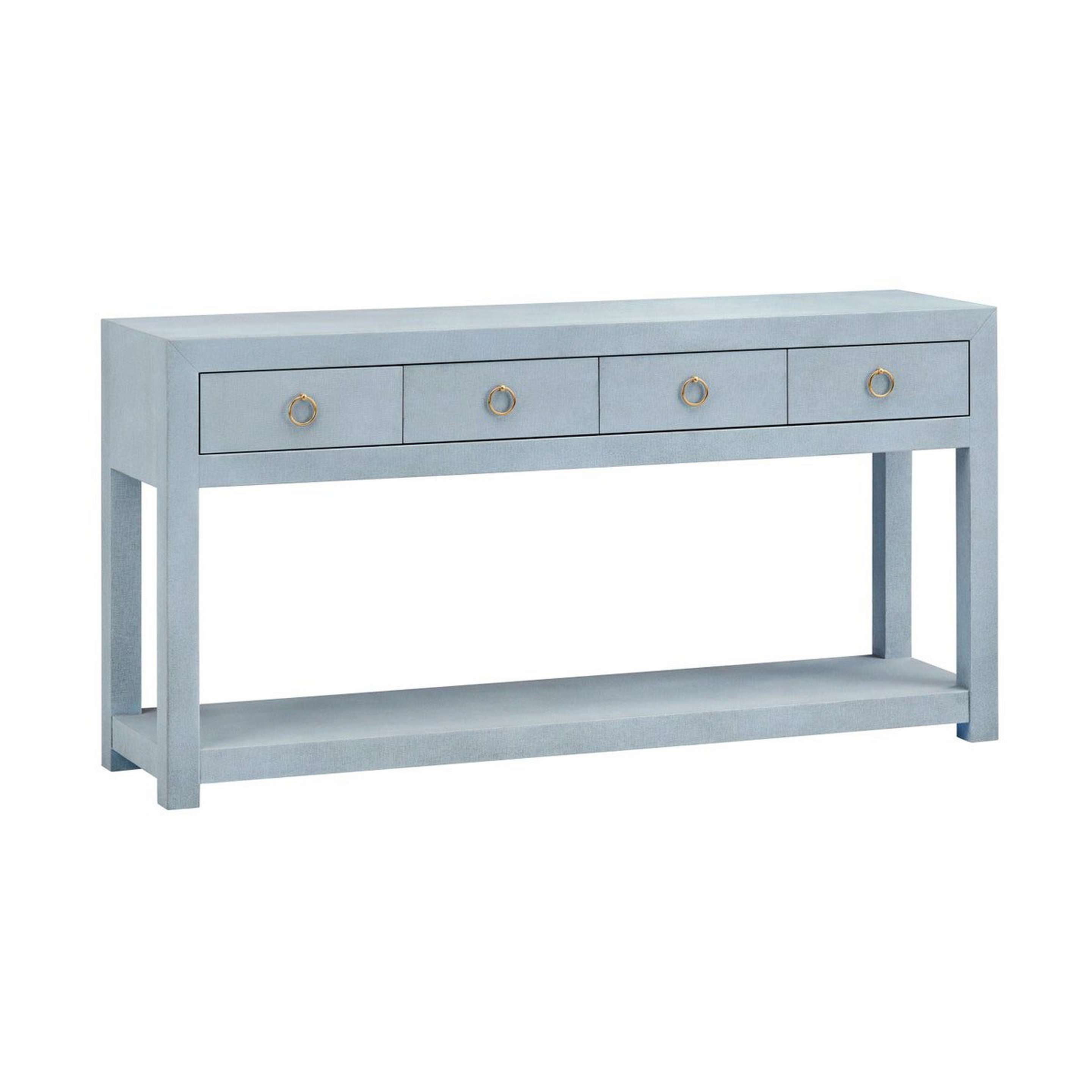 A Robin Console Table with Light Blue / Brass color