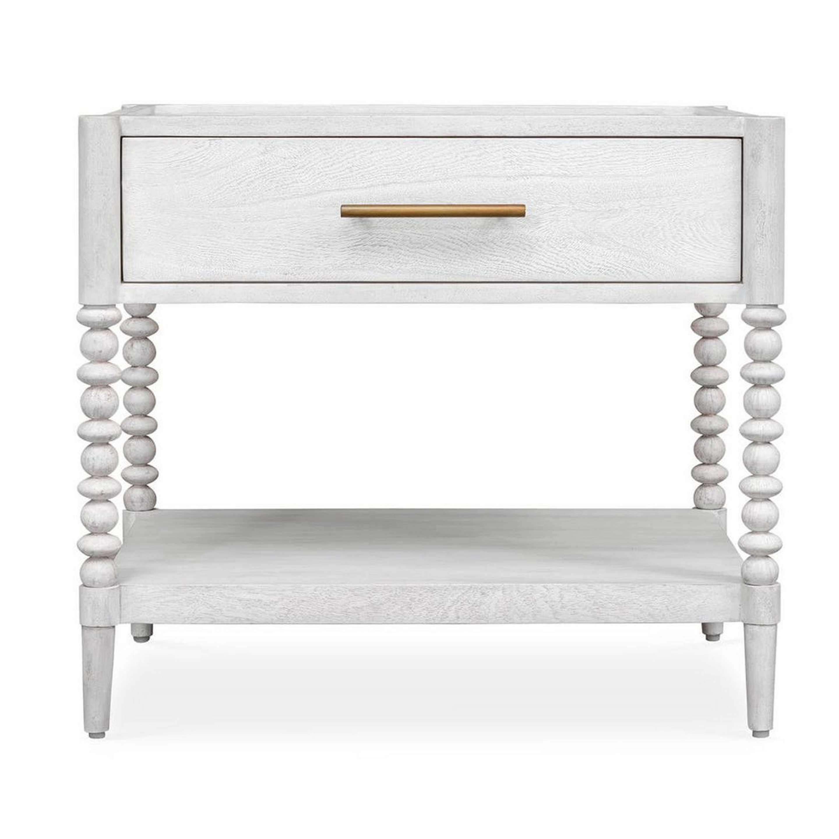 A Bobbin Side Table with White / Gold color