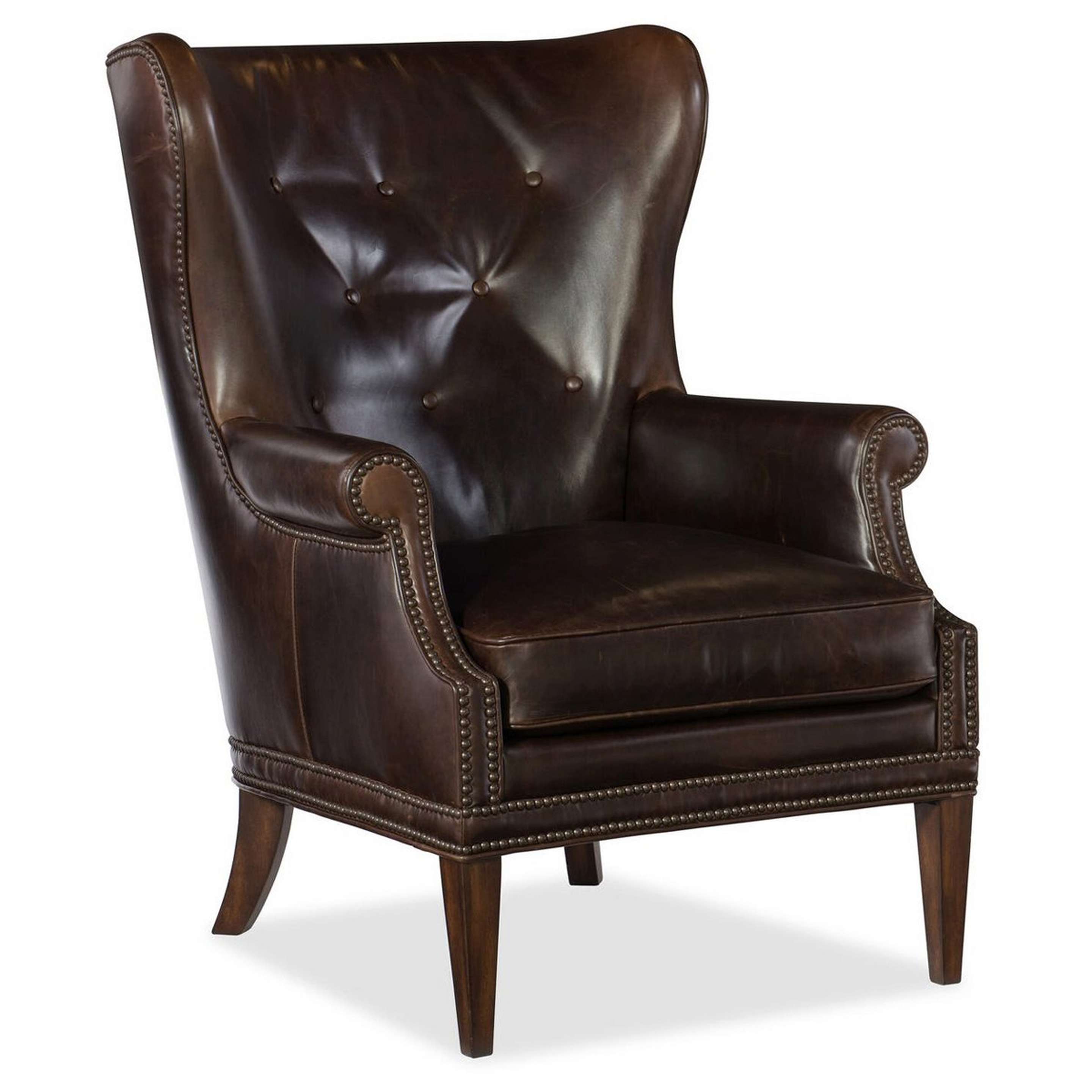 A Turner Accent Chair with Dark Brown color