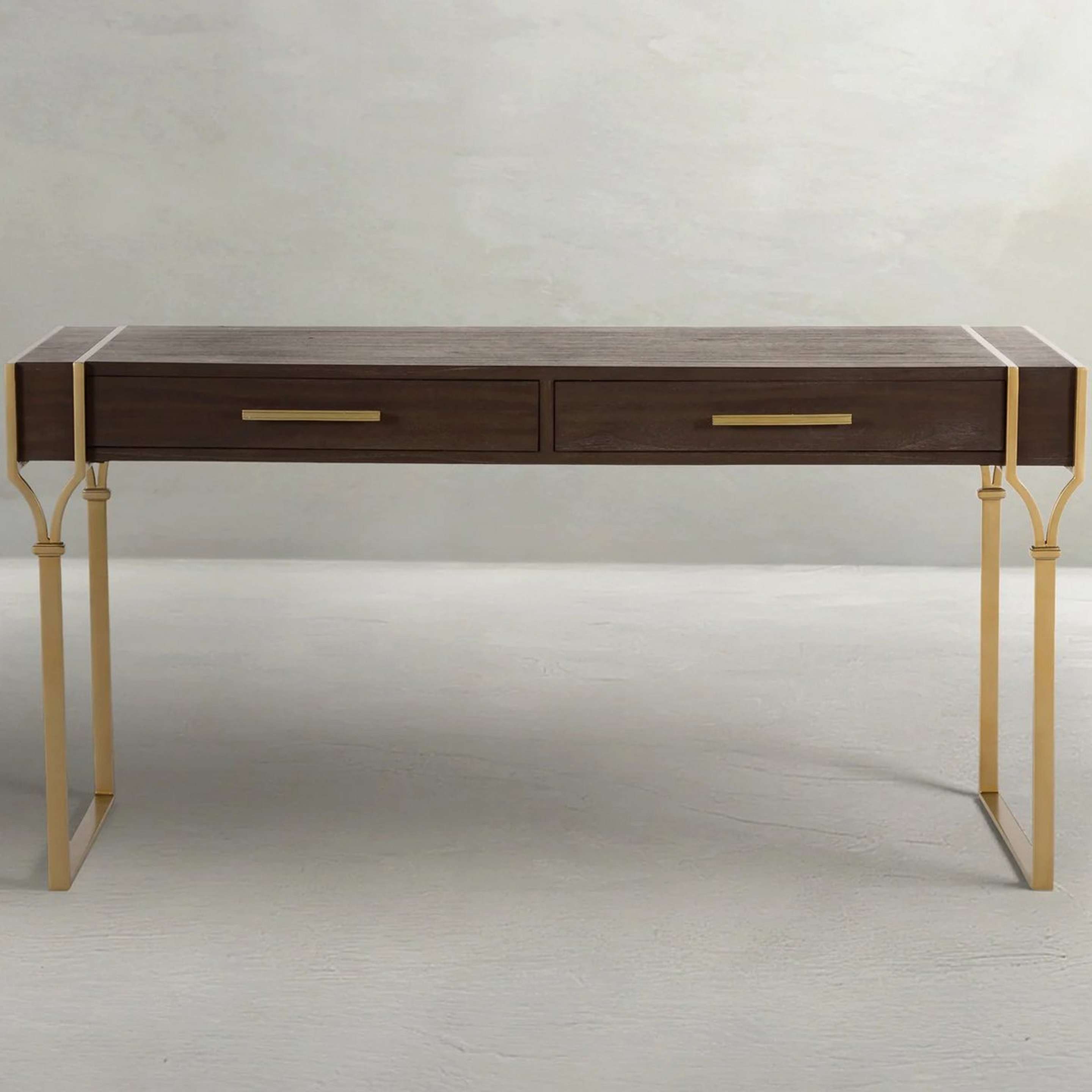 A Mesita Desk with Dark Brown / Champagne color