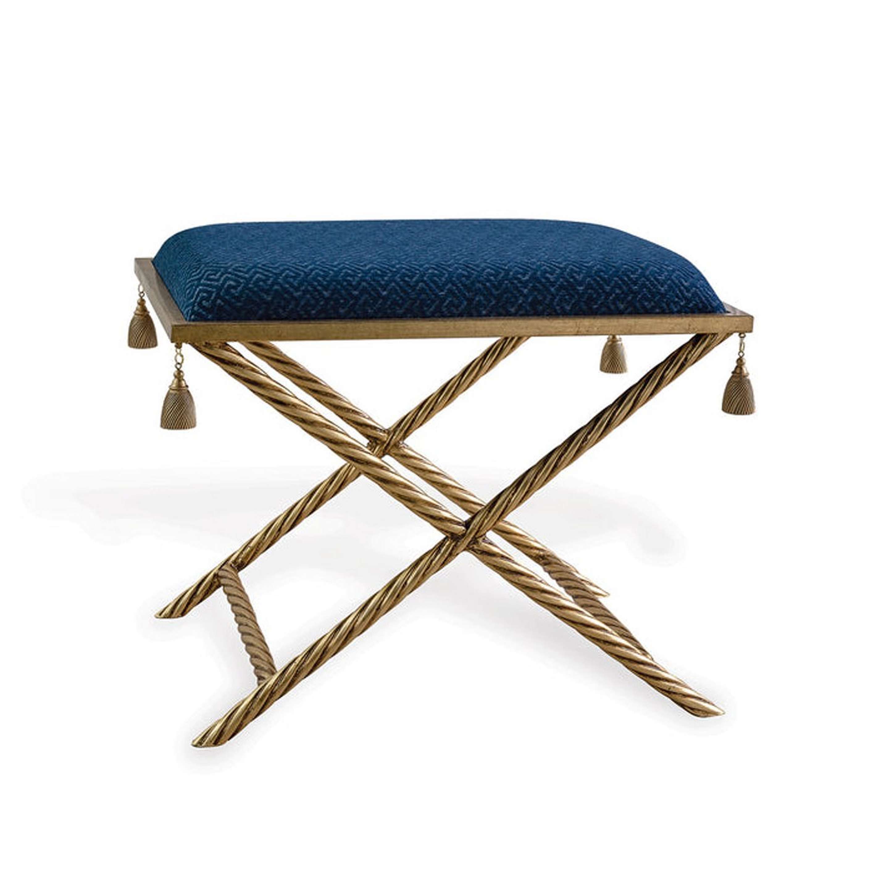 A Galavant Bench with Gold Leaf / Blue color