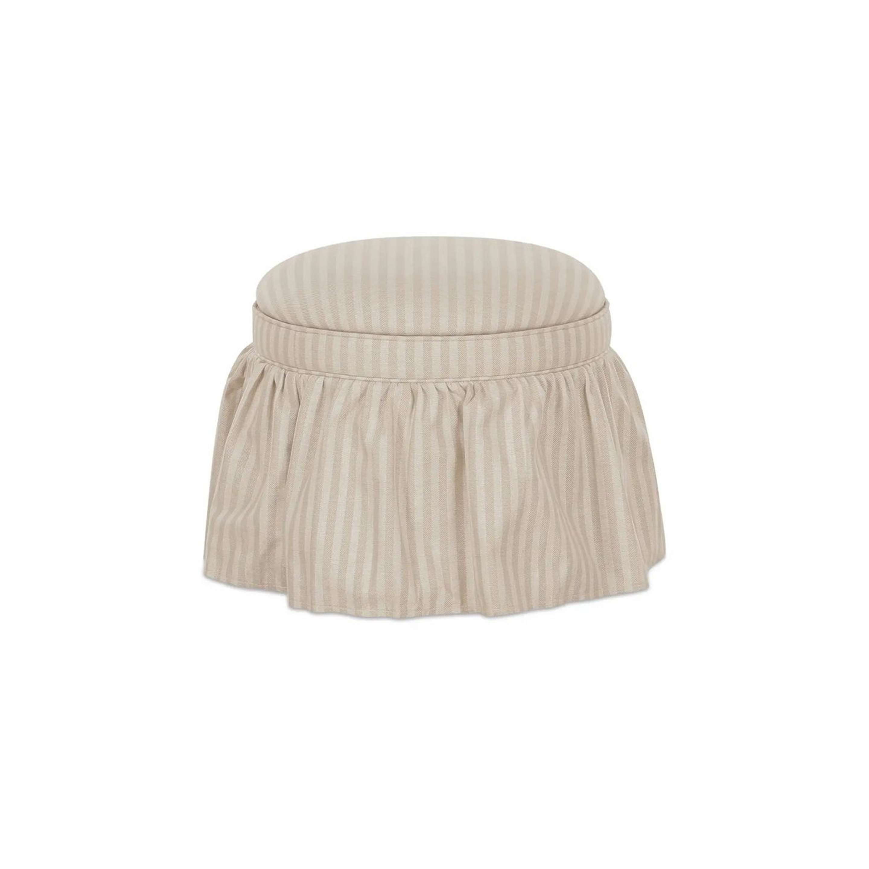 A Elyse Ottoman with Striped Beige color
