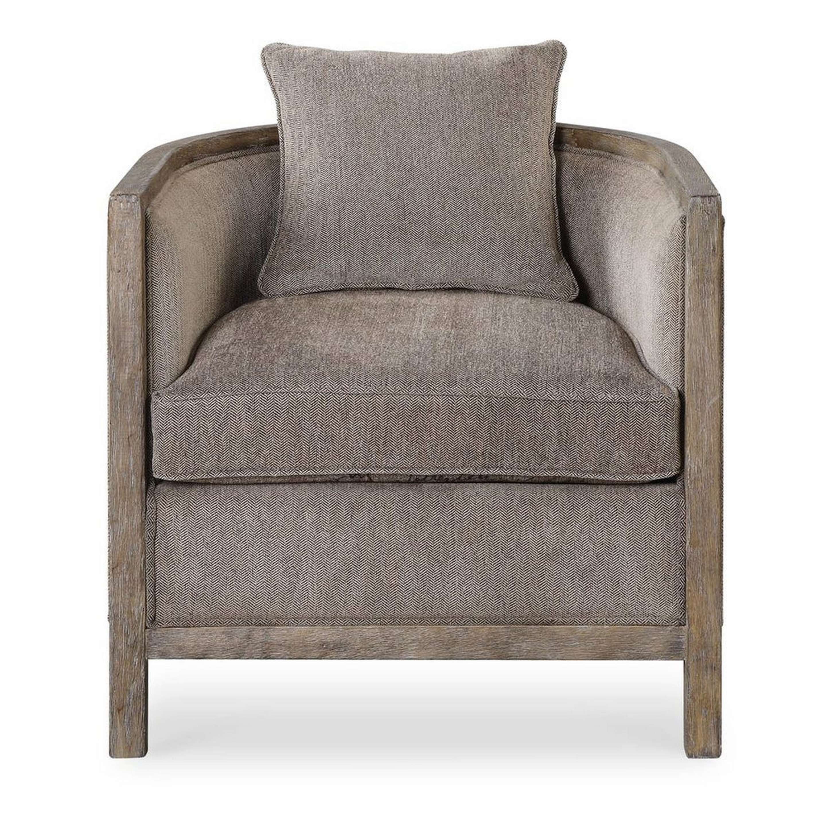A Tiago Accent Chair with Gray / Weathered Wood color