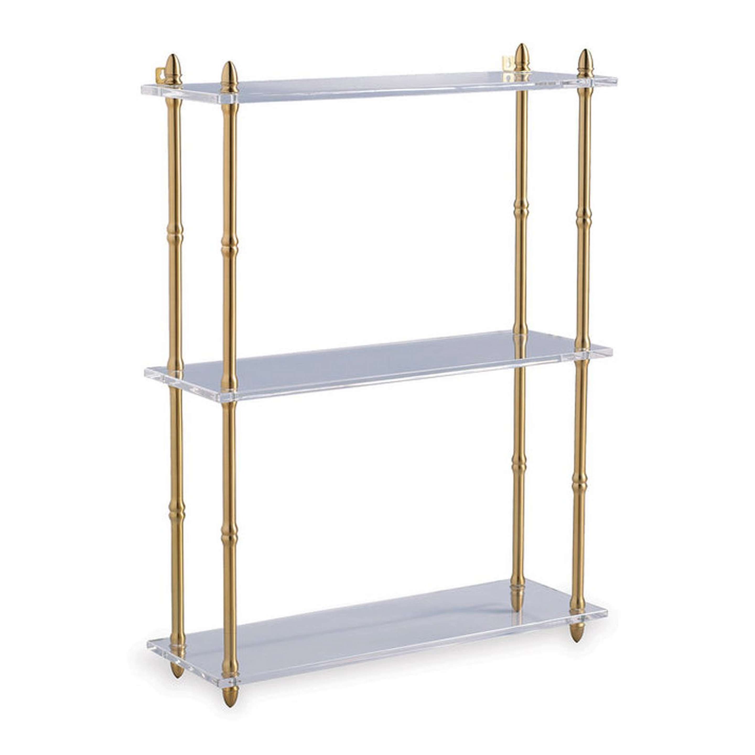 A Kenitra Etagere with Satin Brass / Clear color