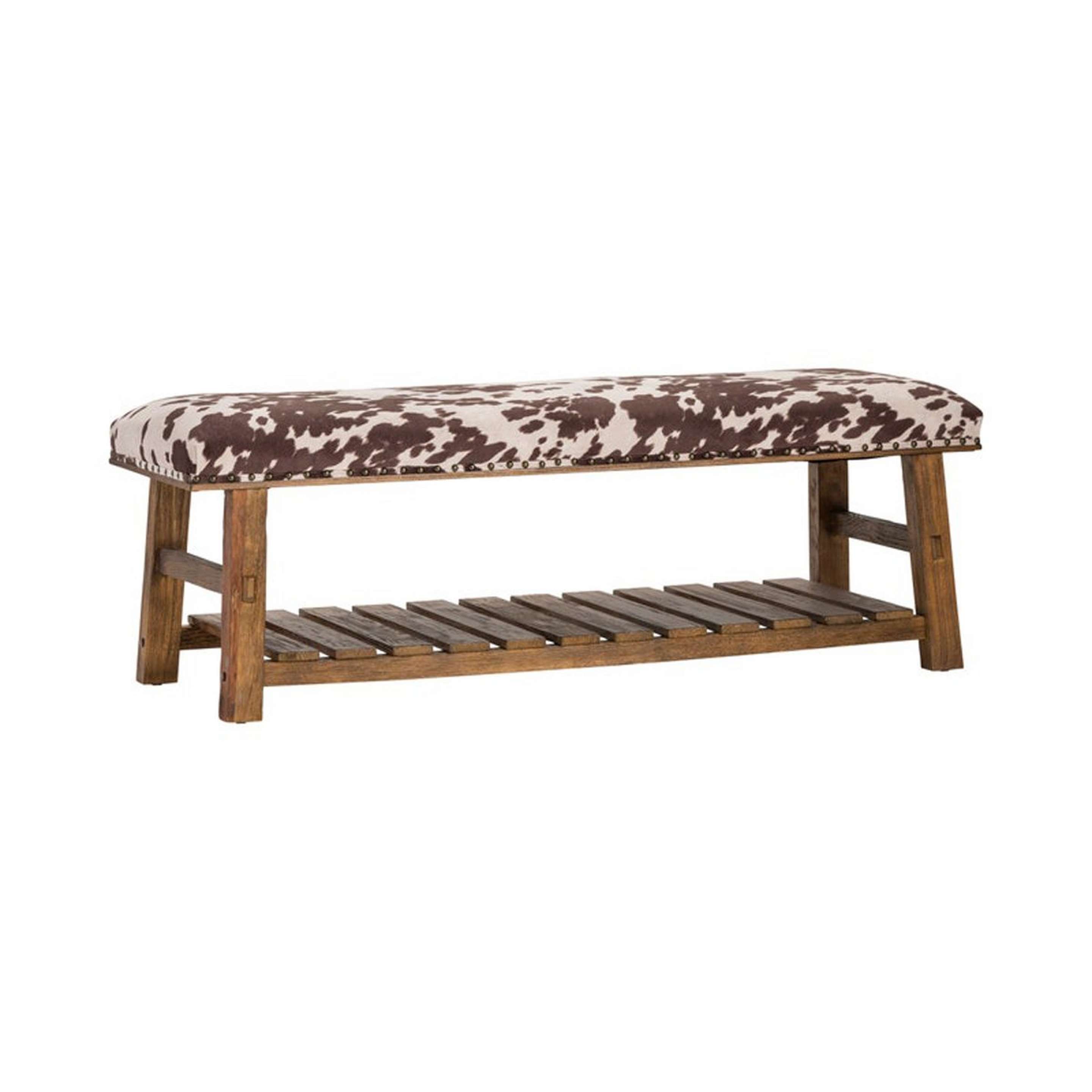 A Ranger Bench with Brown / White / Dark Wood color