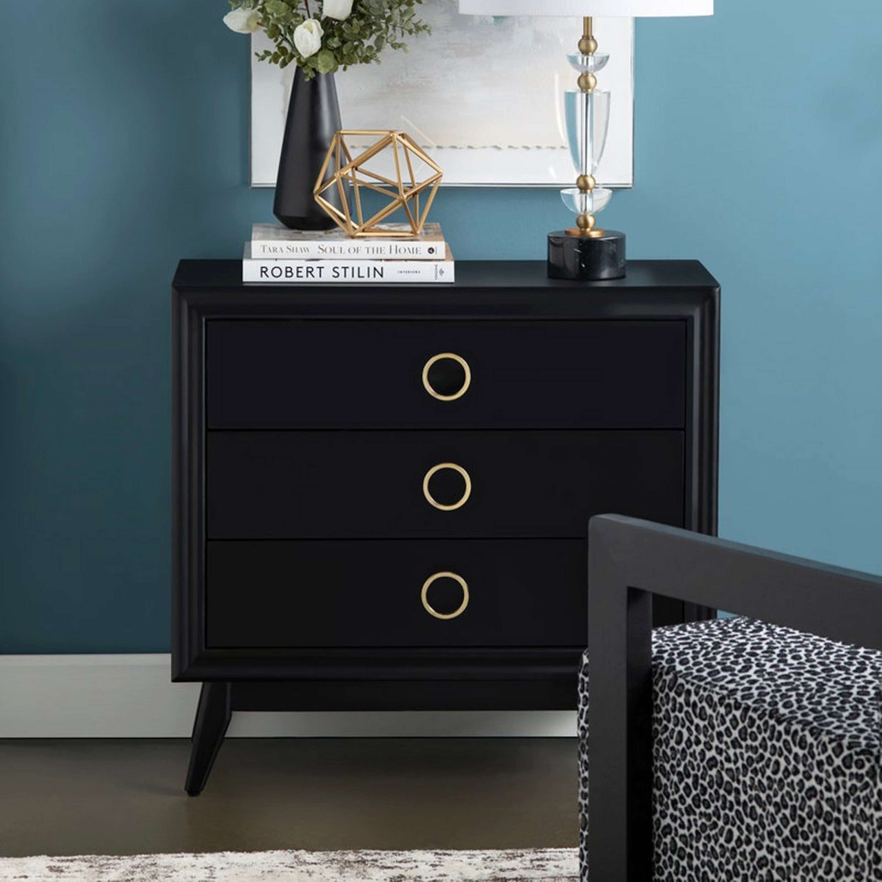 A Dianora Accent Cabinet with Black / Brass color