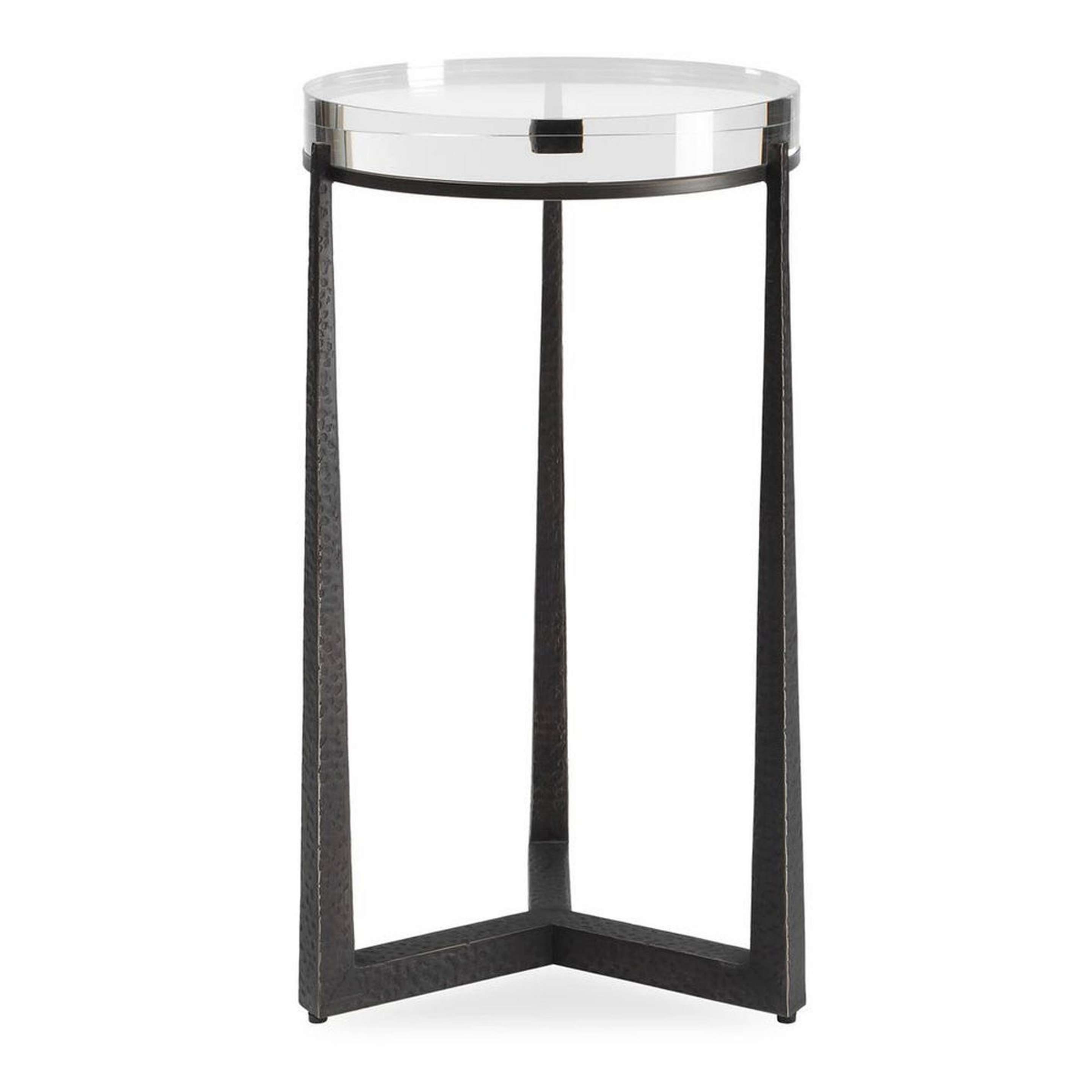 A Dayton End Table - Round with Bronze / Clear Crystal color