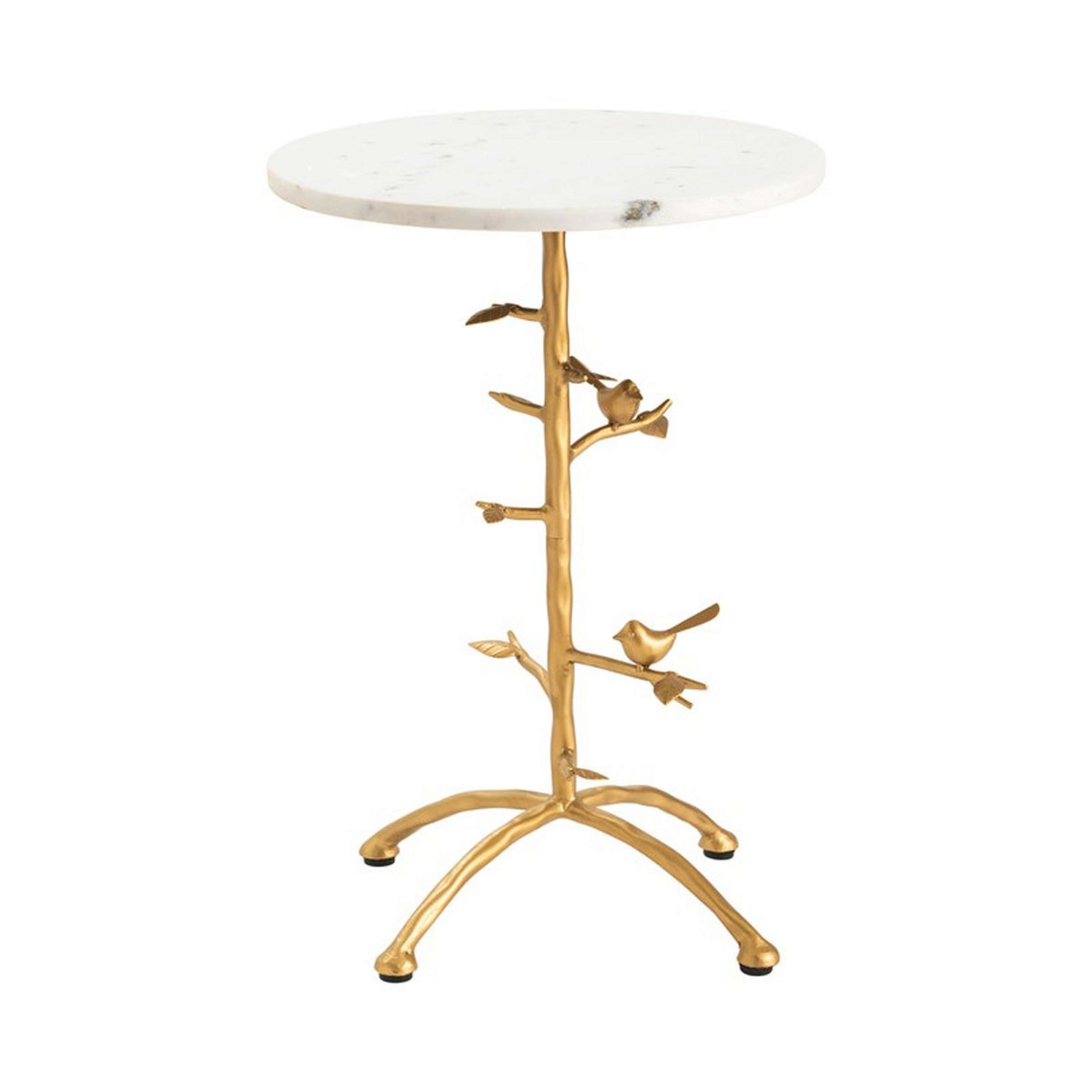 A Rendezvous End Table with Gold / White Marble color