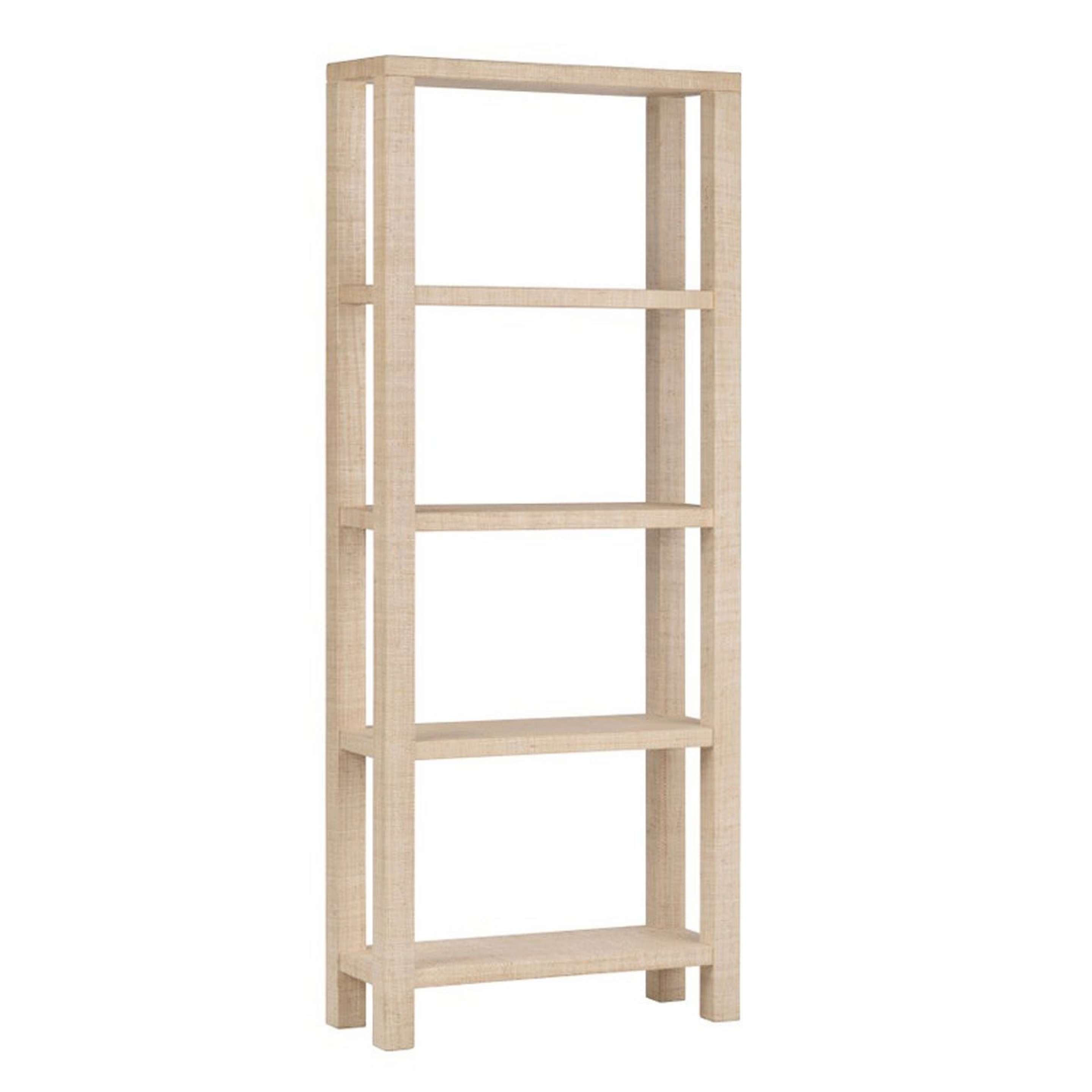 A Harpswell Etagere with Beige Rattan color