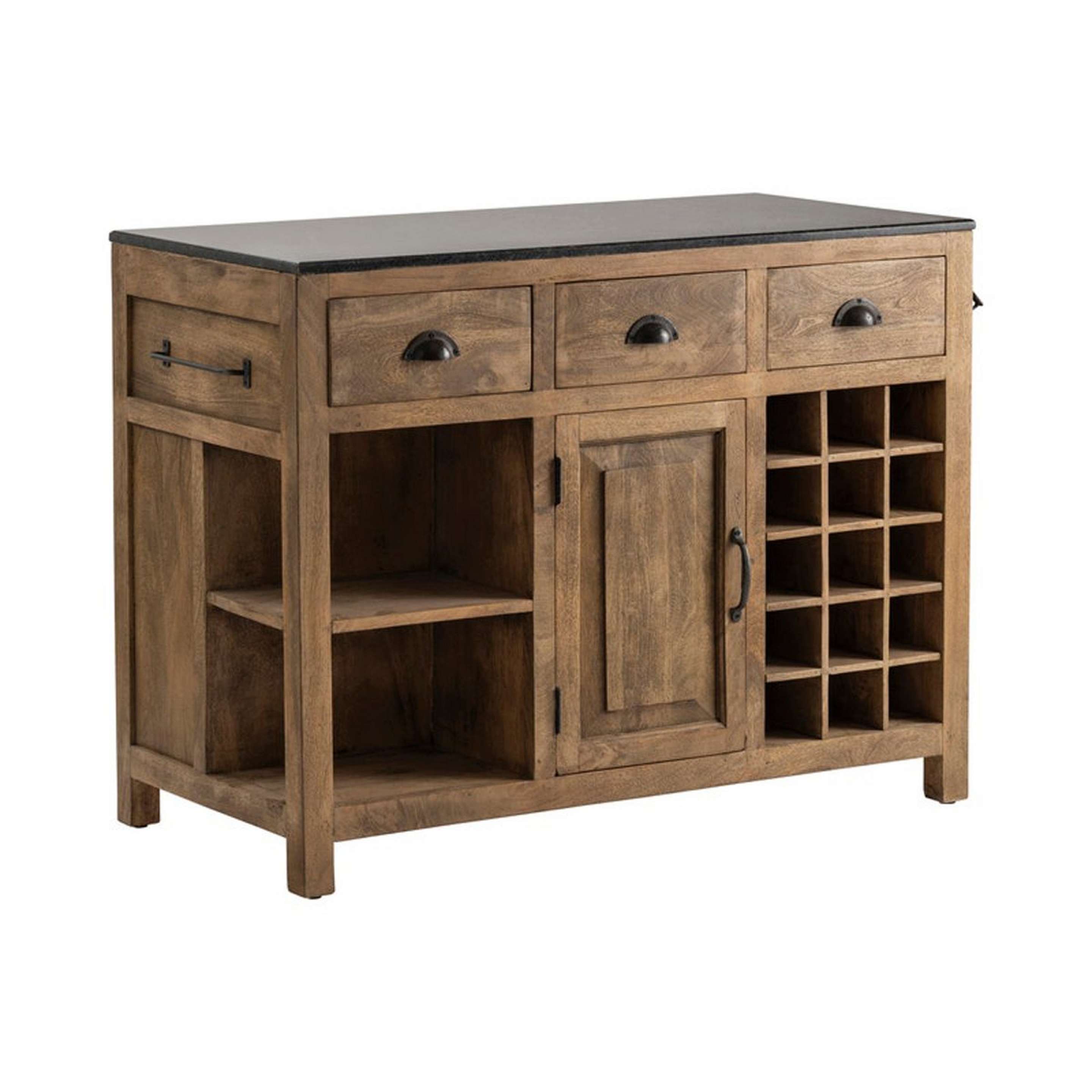 A Boeotia Kitchen Island with Brown / Granite / Bronze color