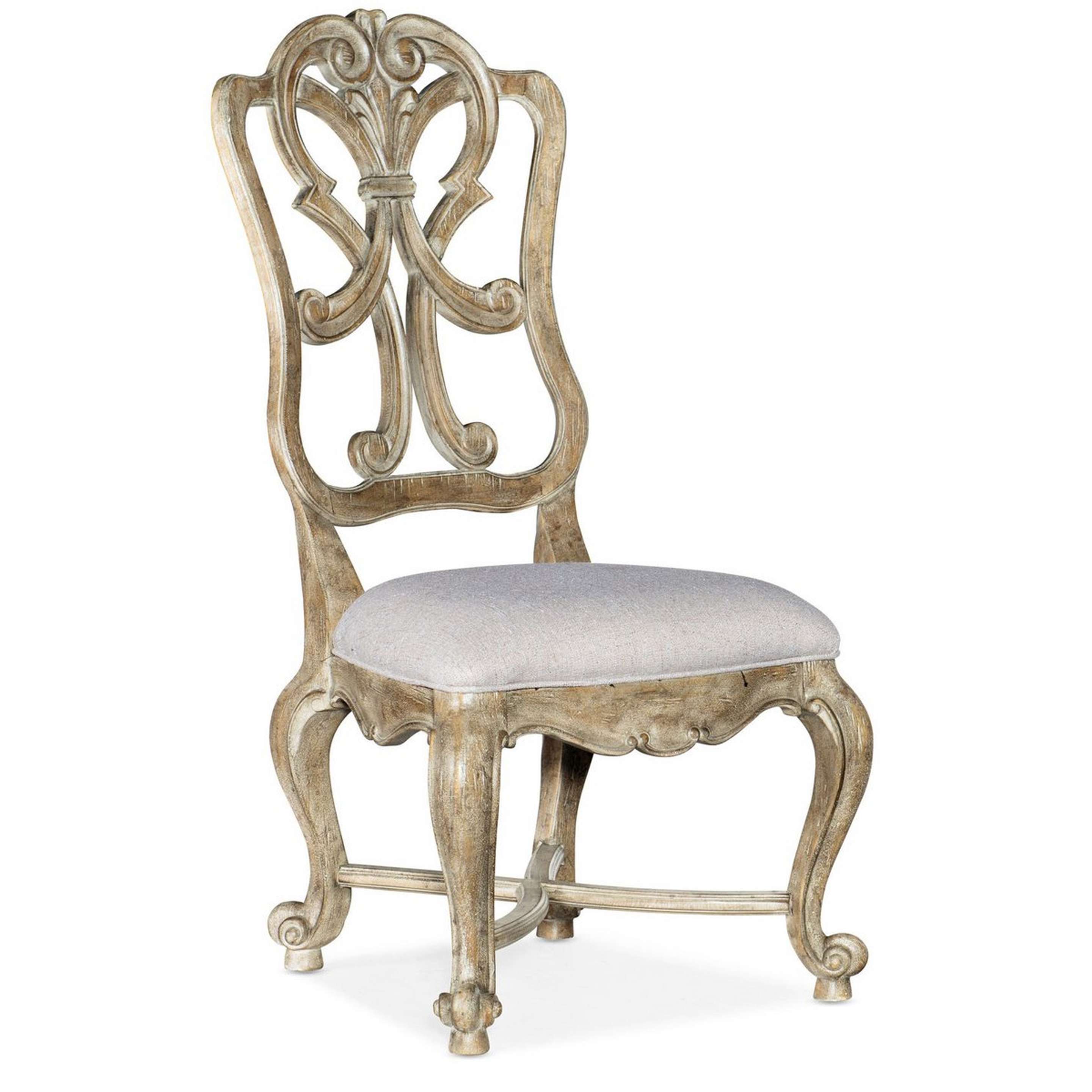 A Rutherford Dining Side Chair with Natural / Linen color
