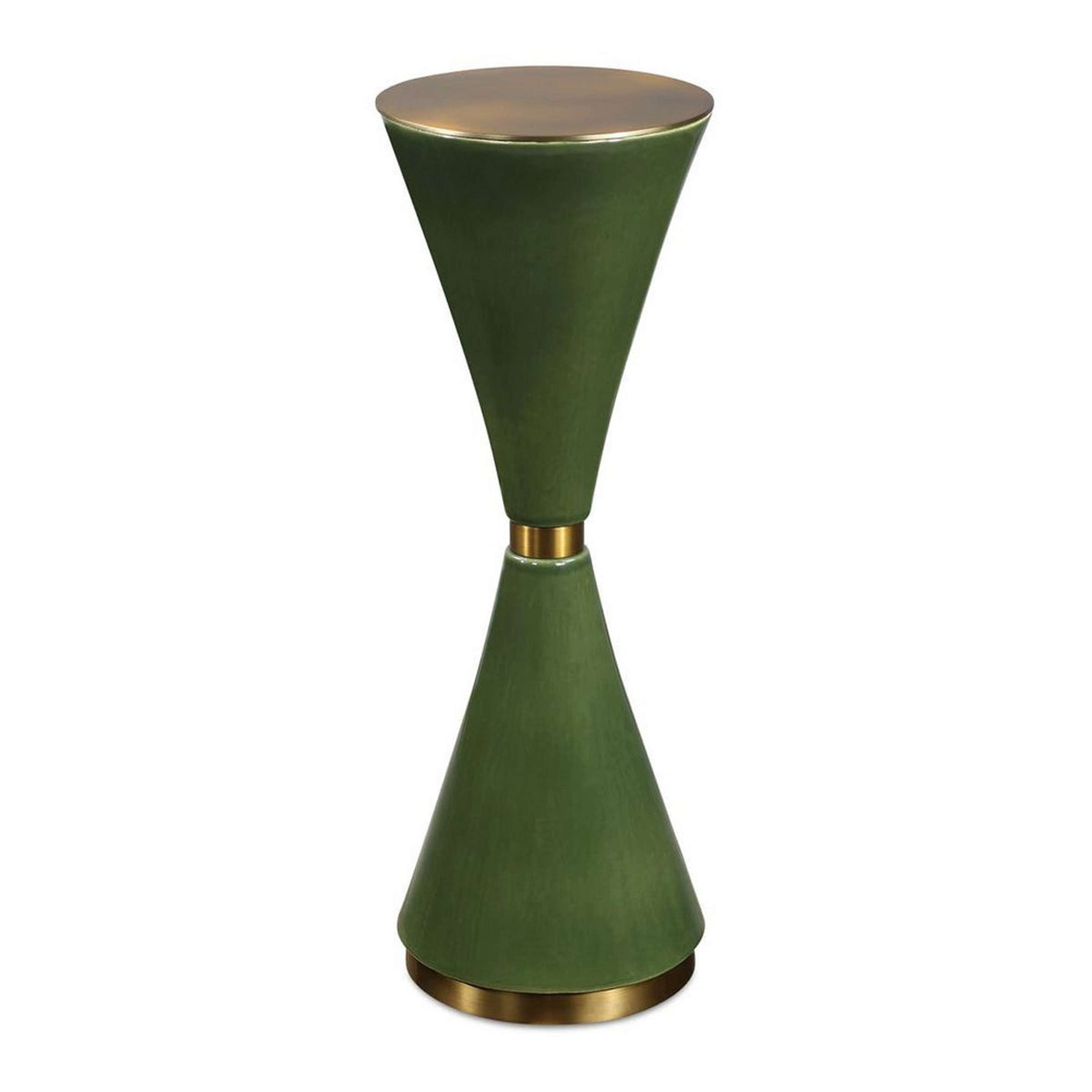 A Artform Side Table with Green / Brass color
