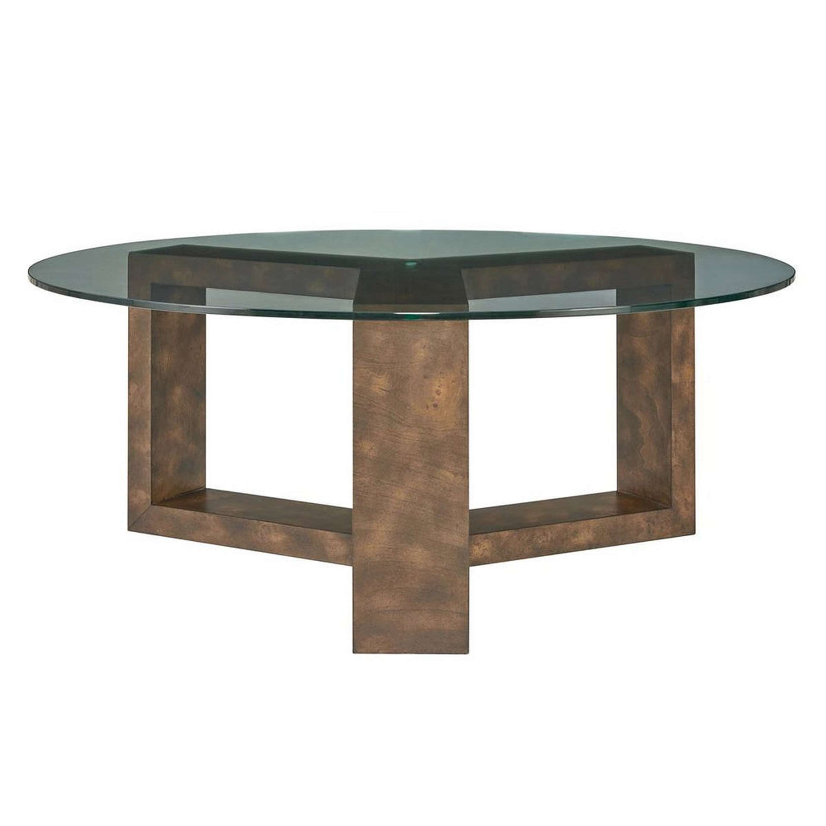 A Coleson Coffee Table with Brown / Clear Glass color