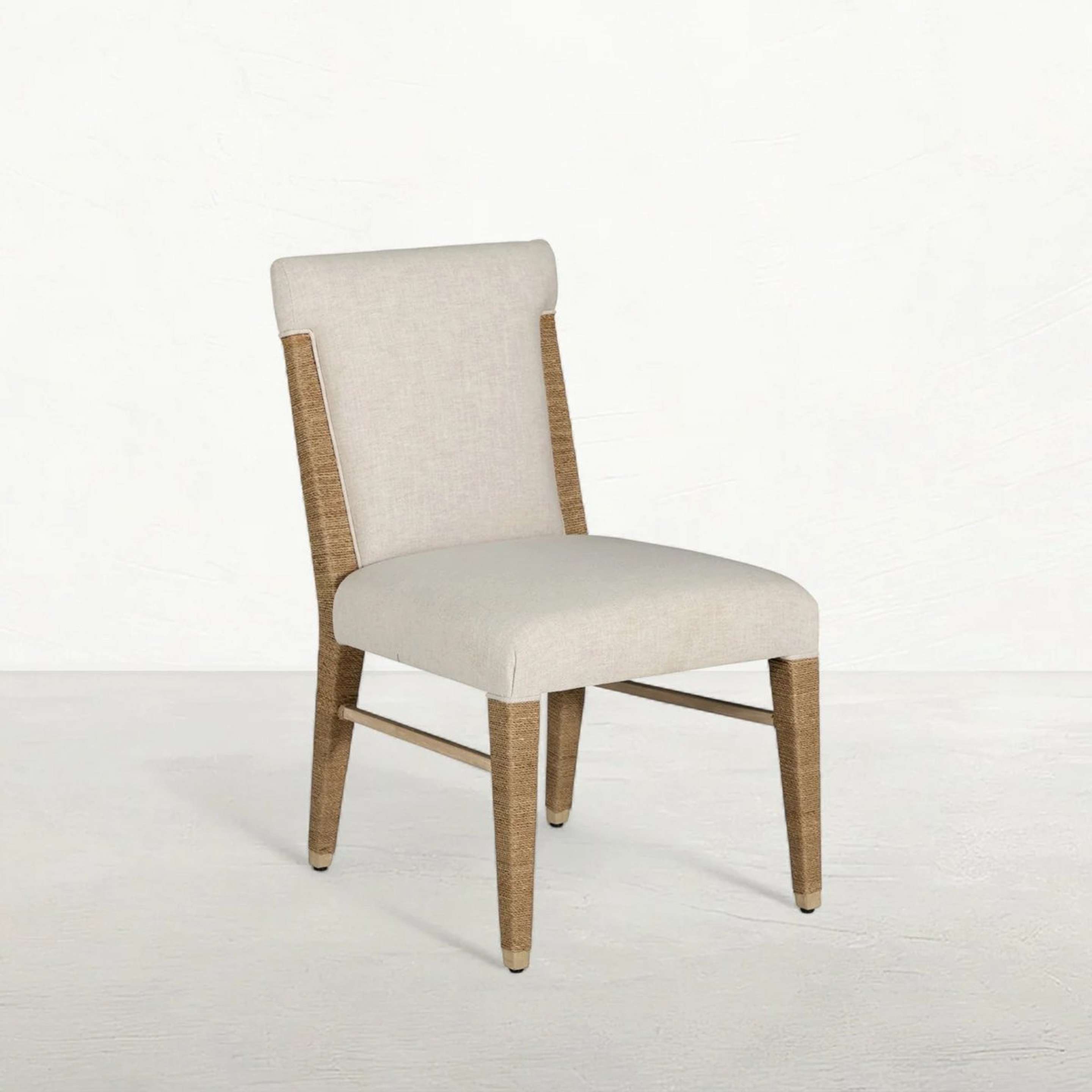 A Daryl Armless Dining Chair with Beige / Tan Rope color
