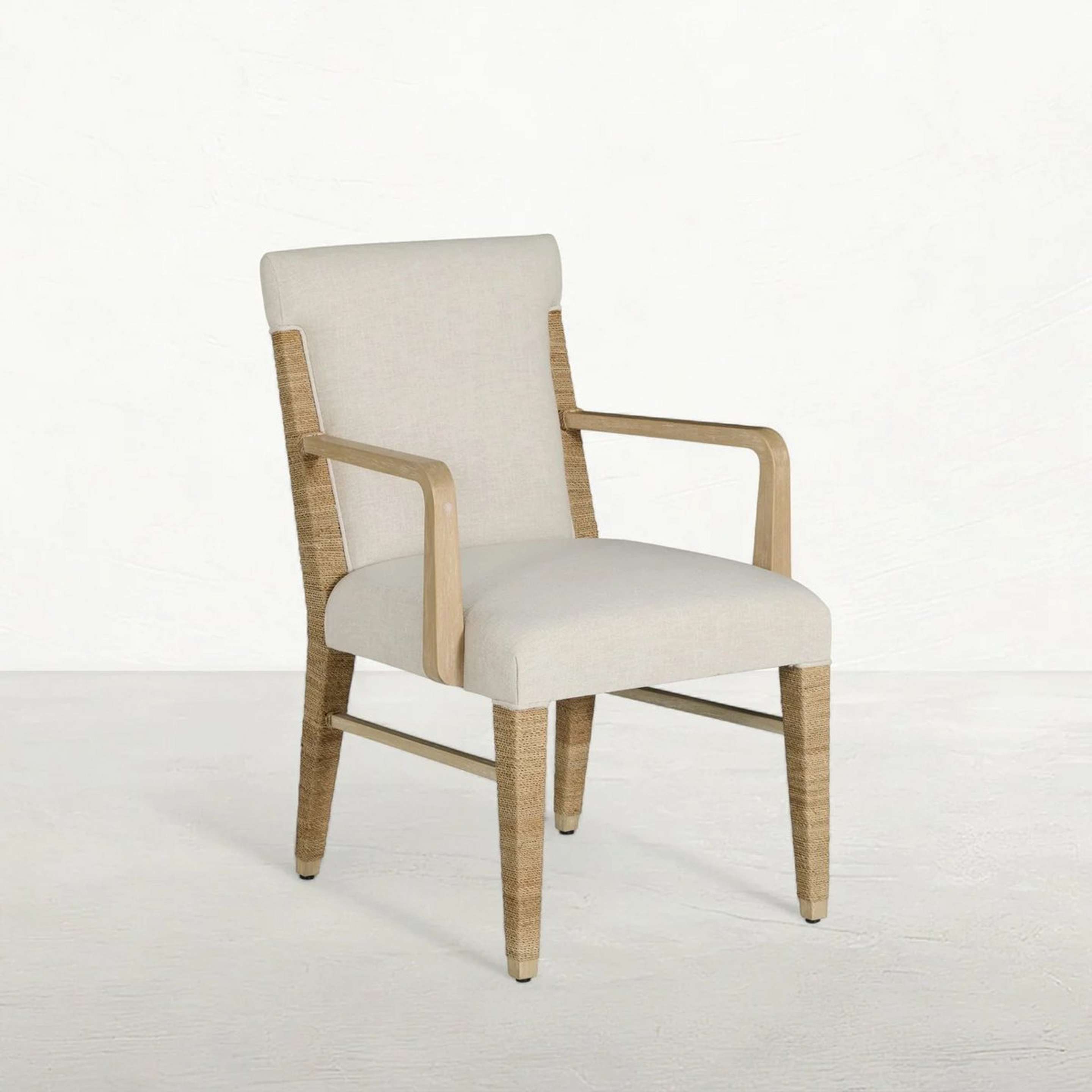 A Daryl Arm Dining Chair with Beige / Tan Rope color