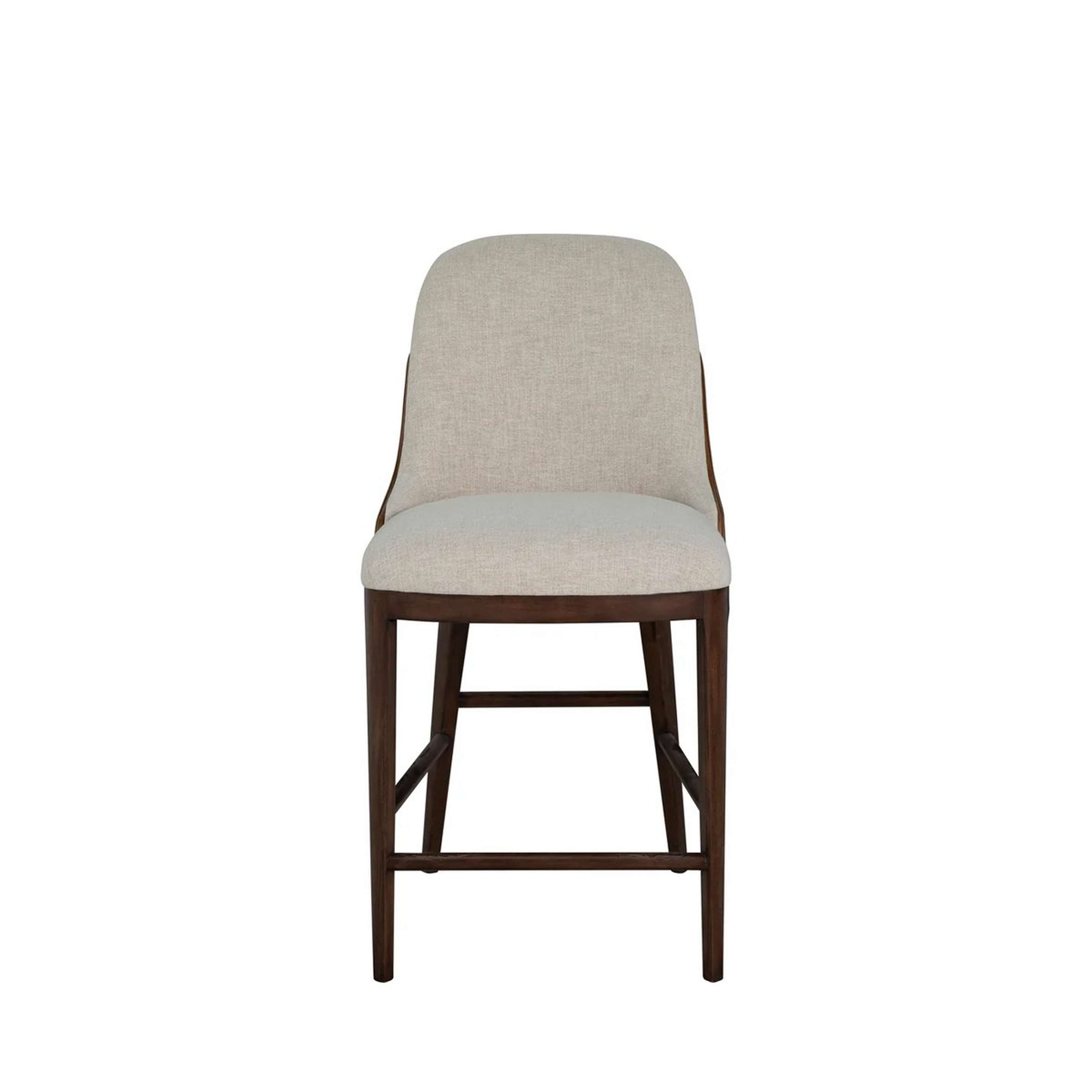 A Dhara Counter Stool with Beige / Dark Wood color