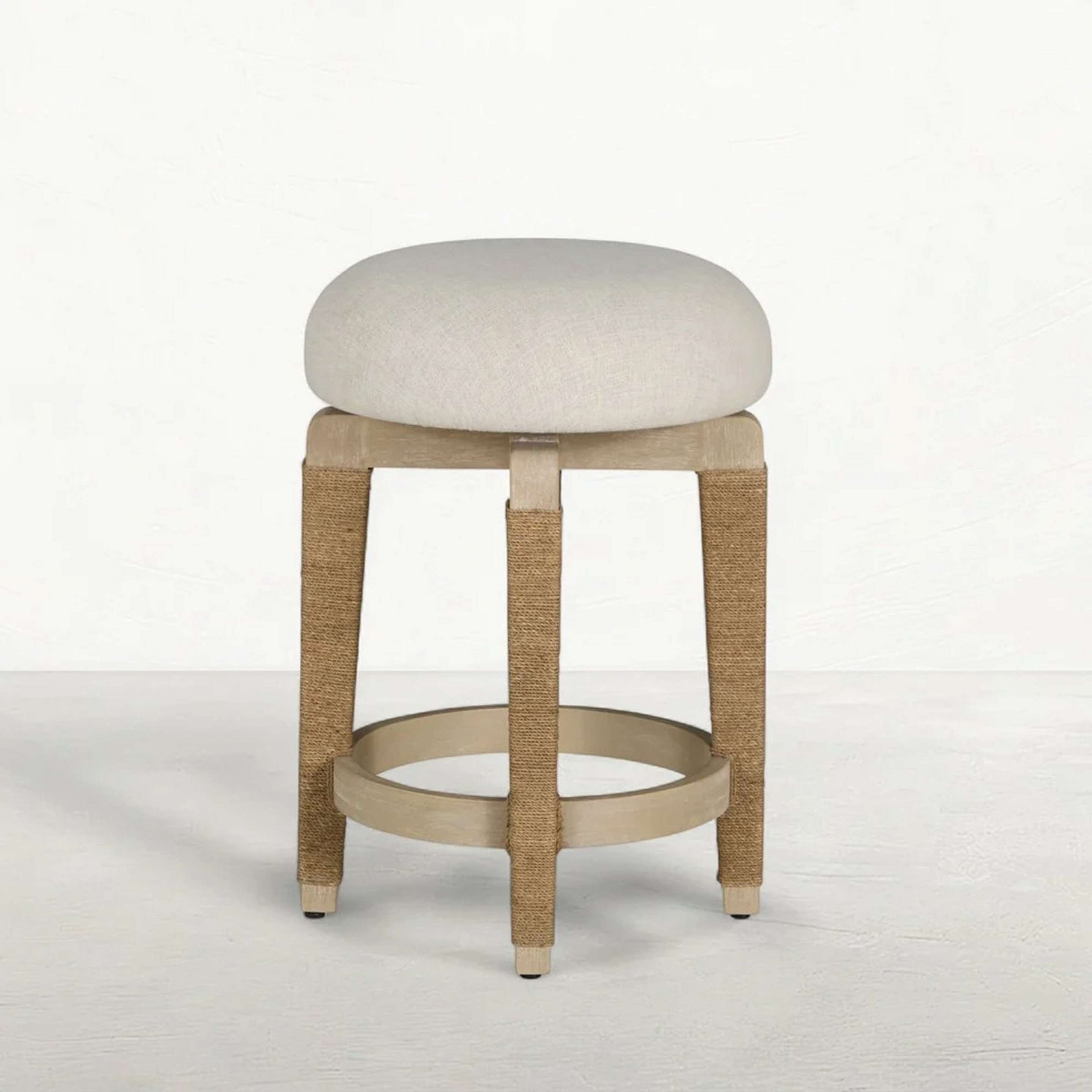 A Daryl Swivel Counter Stool with Beige / Tan Rope color