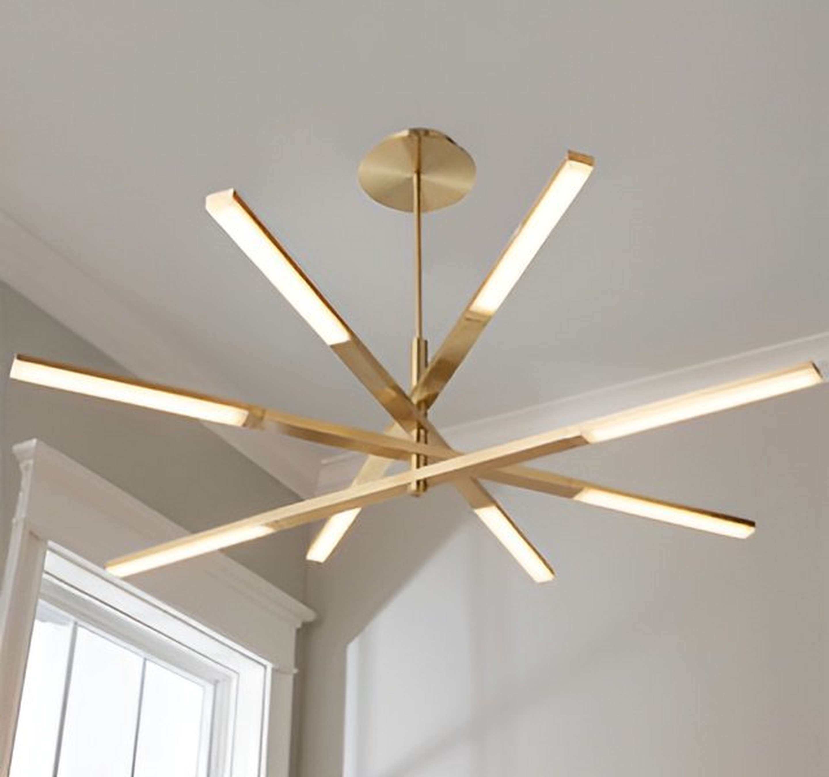 Modern LED Cutlass Blade Chandelier: Damp Rated