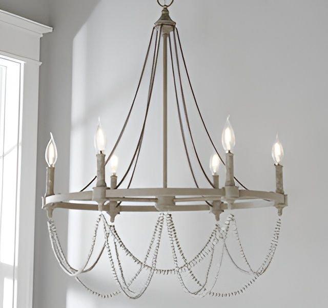 Elegant Rustic Drape Chandelier – 6 Light: