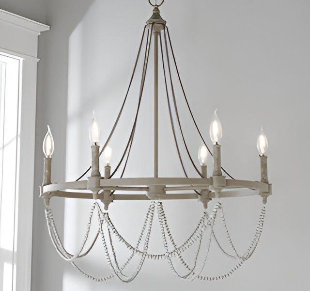 Elegant Rustic Drape Chandelier – 6 Light: