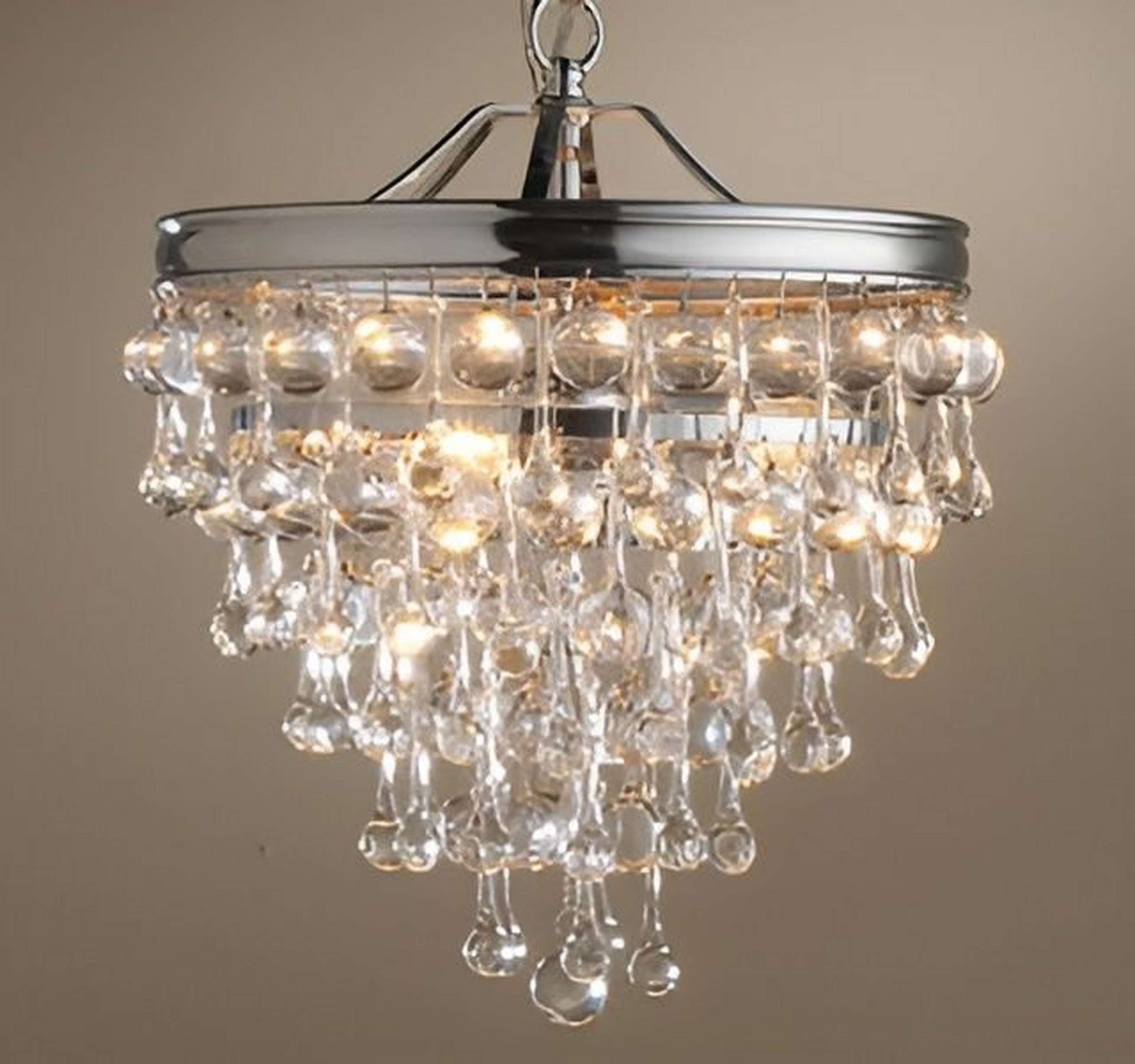 Crystal Ball Wedding Cake Mini Chandelier: Damp Rated