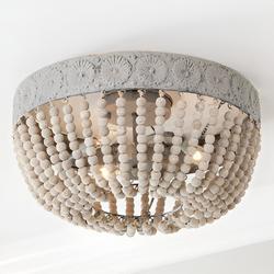 Aged Wood Beaded Ceiling Light