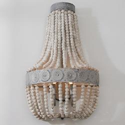 Aged Wood Beaded Sconce