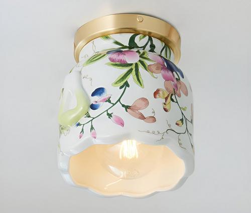 Floral Ceramic Cottagecore Ceiling Light