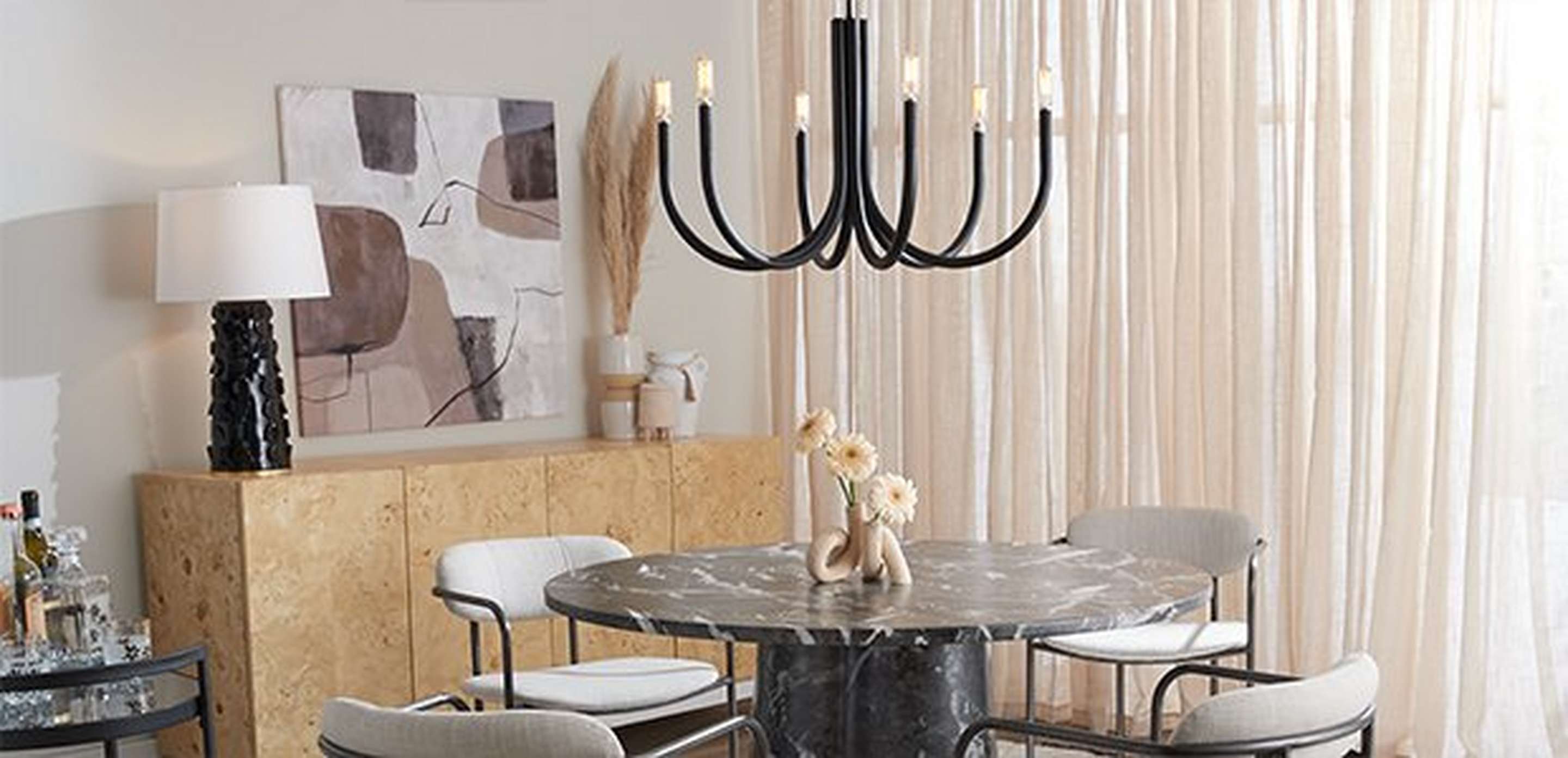 Waverly Chandelier in a dining room