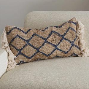 Natural Cotton Linen Woven Lumbar Pillow