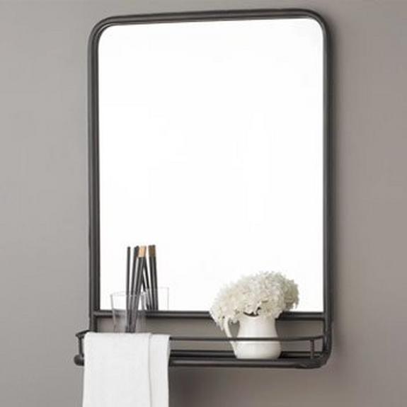Metal Mirror with Shelf - Small