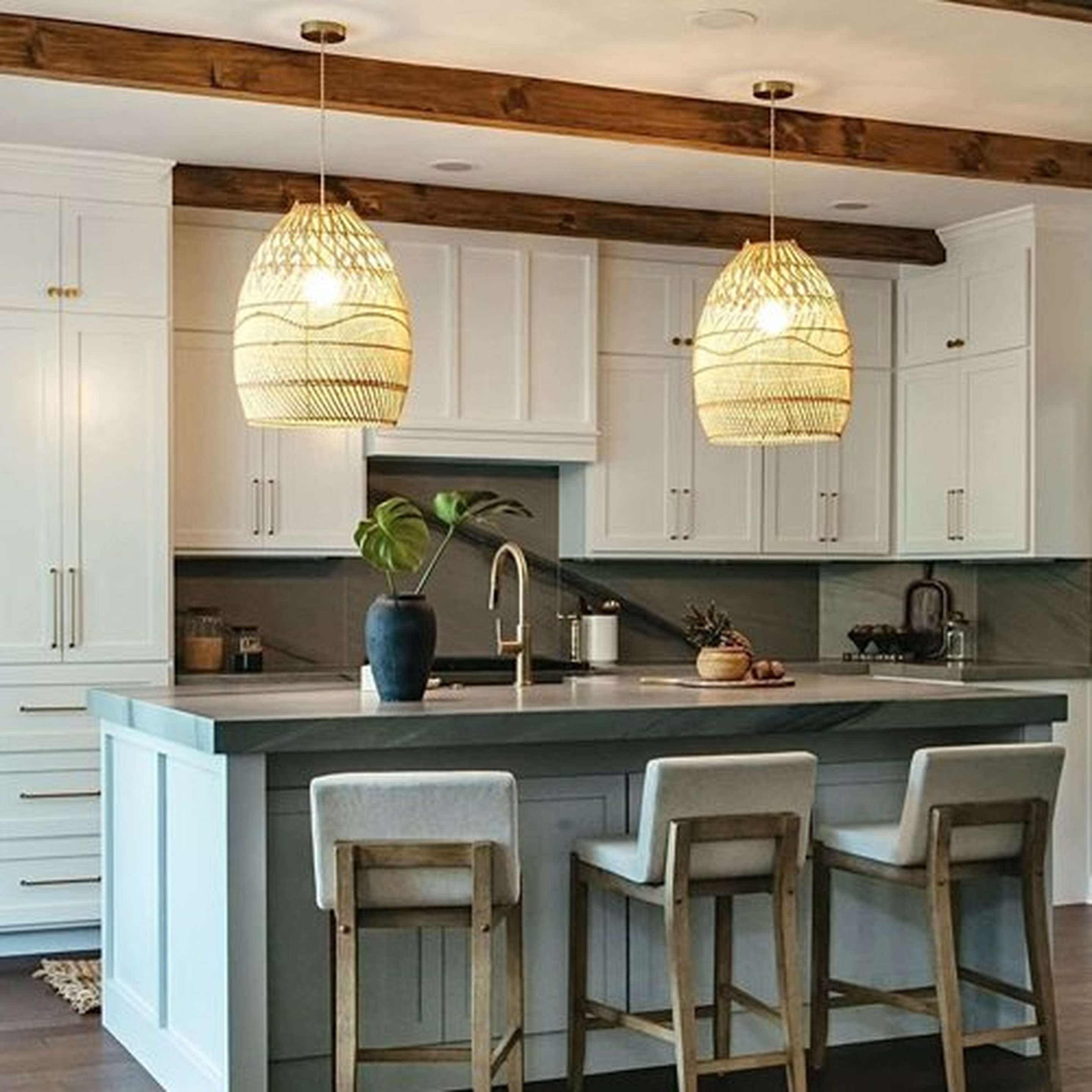 Dumai Pendants over a kitchen island