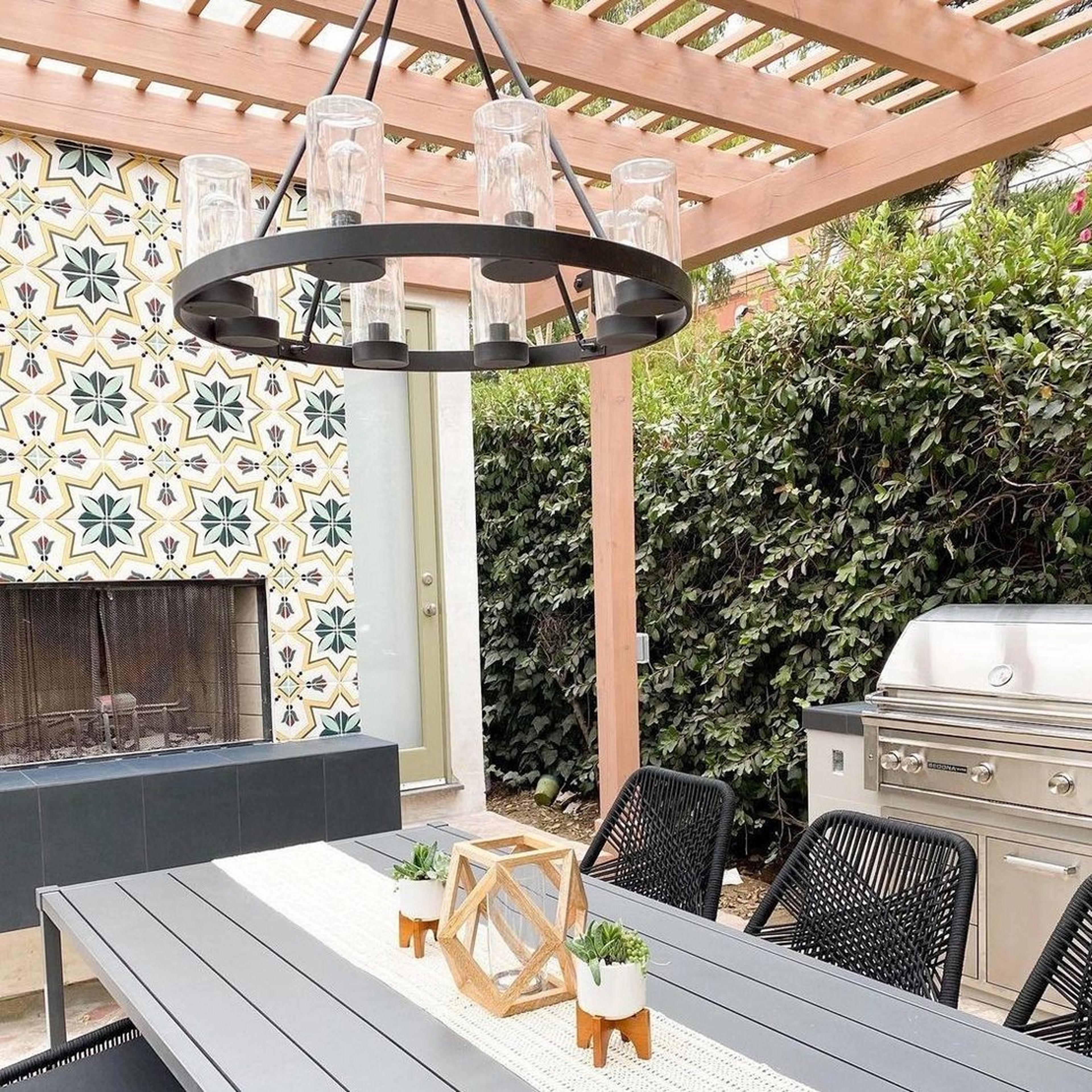 Industrial Indoor/Outdoor Round Chandelier