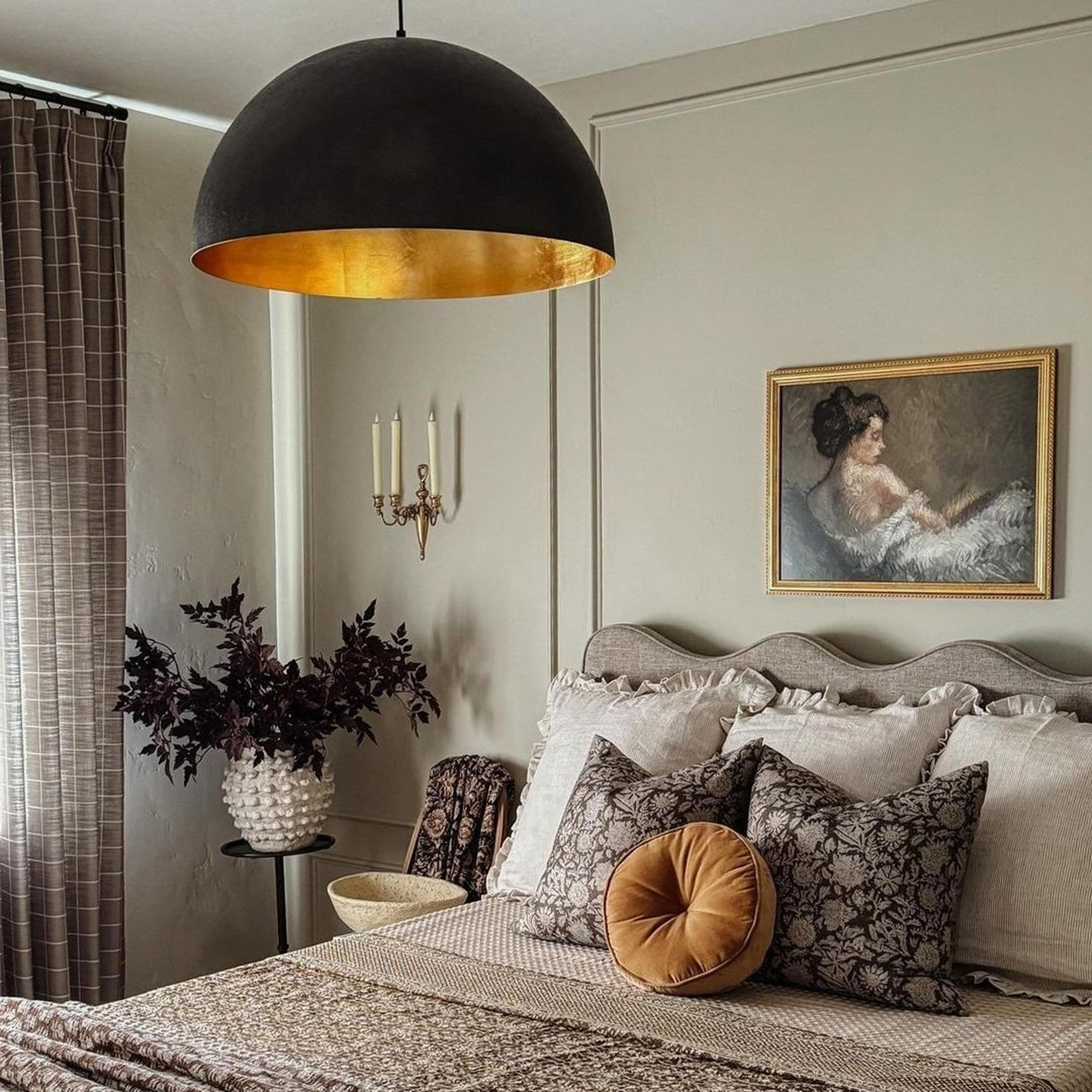 Gunmetal Verve Shell pendant in traditional bedroom