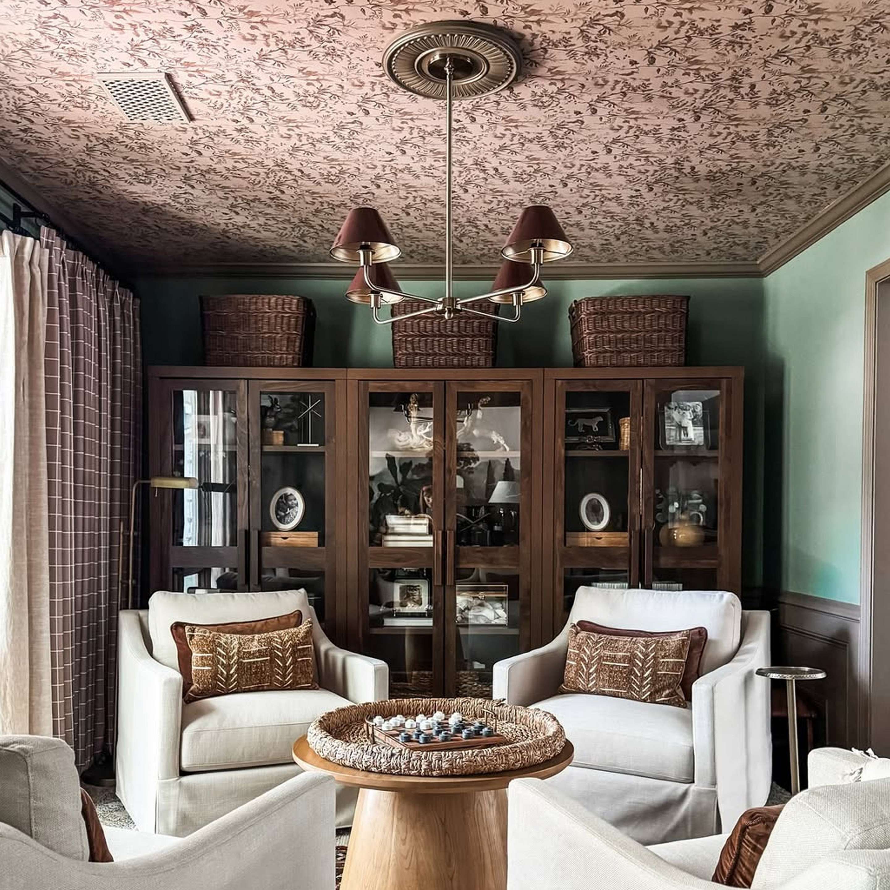 Chris Loves Julia Edie Chandelier in a reading nook