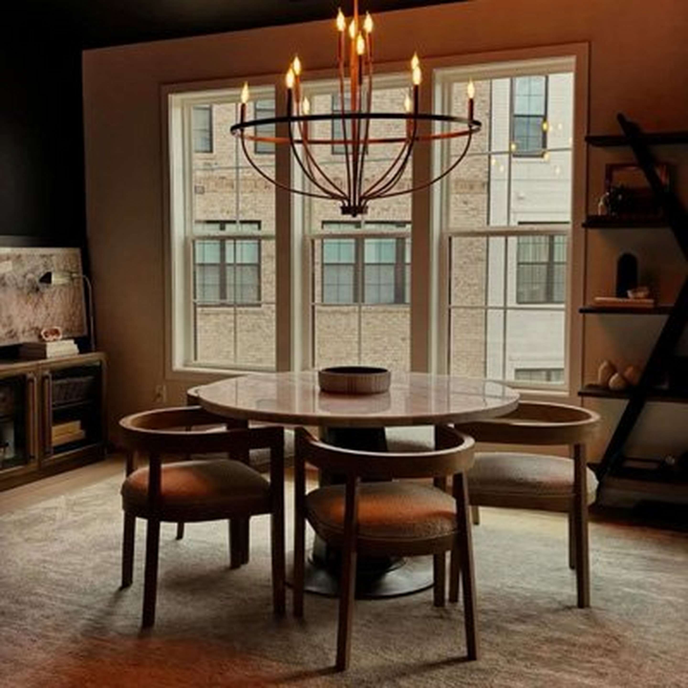 Graceful Curve Chandelier over a dining table