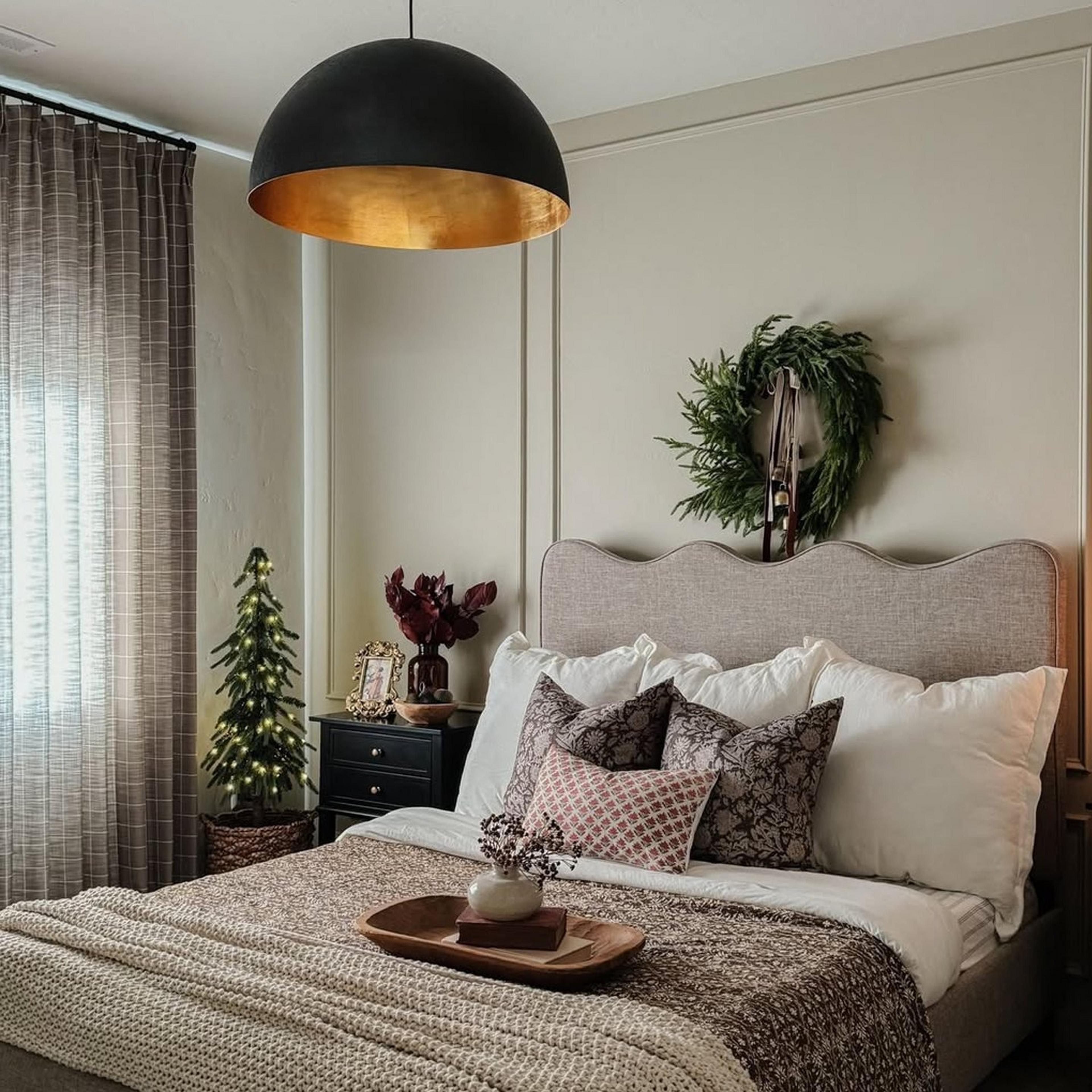 Gunmetal and gold leaf  in a bedroom
