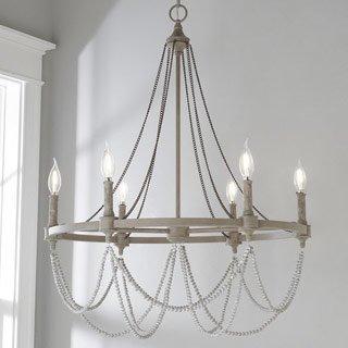 Elegant Rustic Drape 6-Light Chandelier