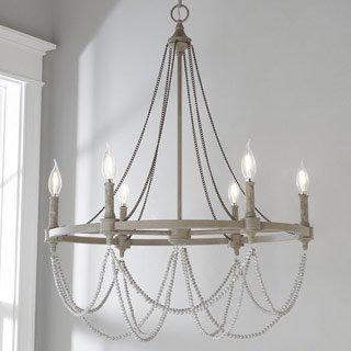 Metal & wood industrial farmhouse chandelier