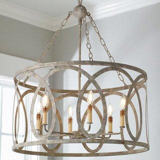 Metal & wood industrial farmhouse chandelier