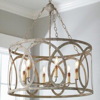 Transitional Cut Loop Drum 6-Light Chandelier