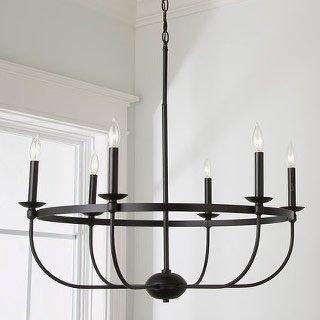 Distressed Bronze Entwined Ovals Farmhouse Chandelier