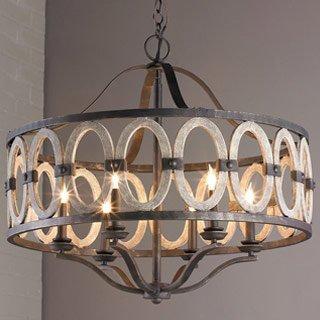 Distressed Bronze Entwined Ovals Farmhouse Chandelier