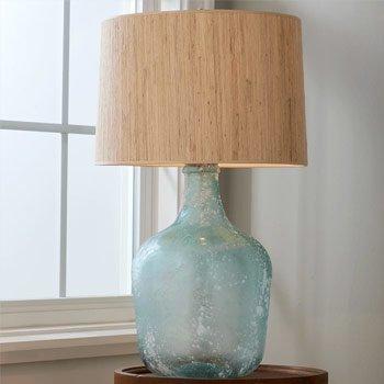 Frosted sea glass flagon table lamp