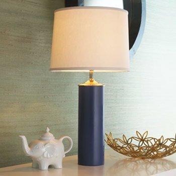 Navy blue modern cylinder table lamp