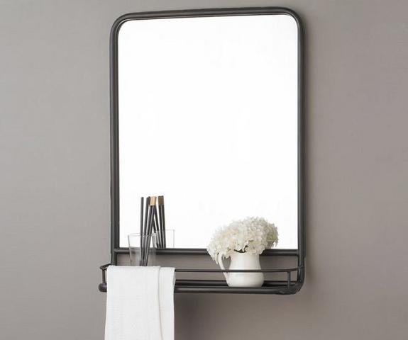 Metal Mirror with Shelf 