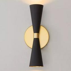 Vintage Brass and Black Sanduhr Sconce