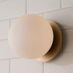 Aged Brass Modern Milky Globe Bath Sconce