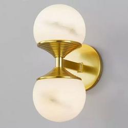 Gold and Alabaster Maylise Globe Sconce